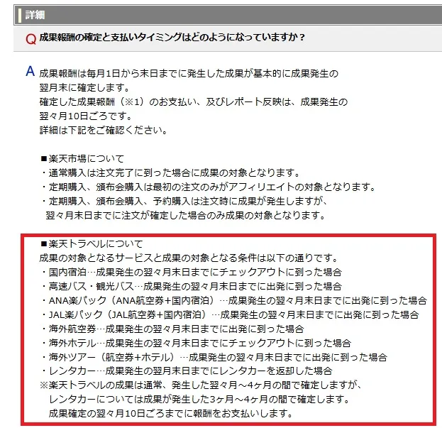 楽天アフィリエイトQ&A抜粋